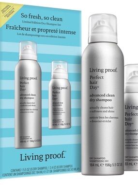 Living Proof Silver Dry Shampoo Gift Set with Turquoise Box